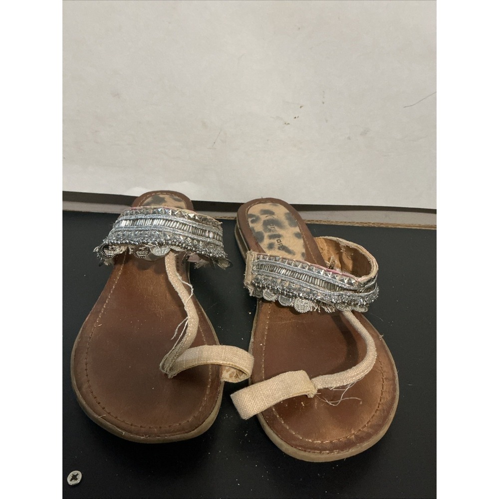 Bare Trap Women's Sandals Boho Brown With Sliver Accents 8.5 M Wear